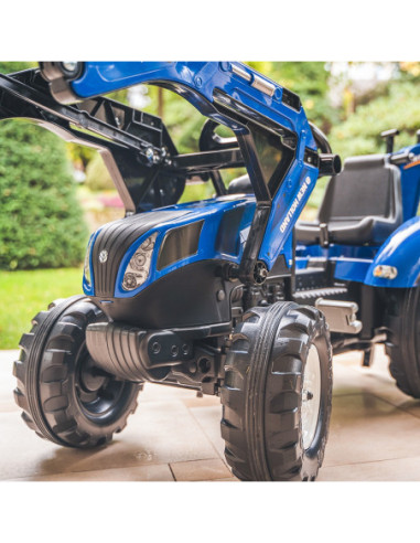 Falk Traktor na pedały New Holland z przyczepą oraz łyżką i koparką
