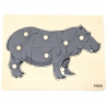 VIGA Montessori Wooden Puzzle Hippo with Pins