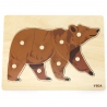 VIGA Montessori Wooden Puzzle Bear with Pins