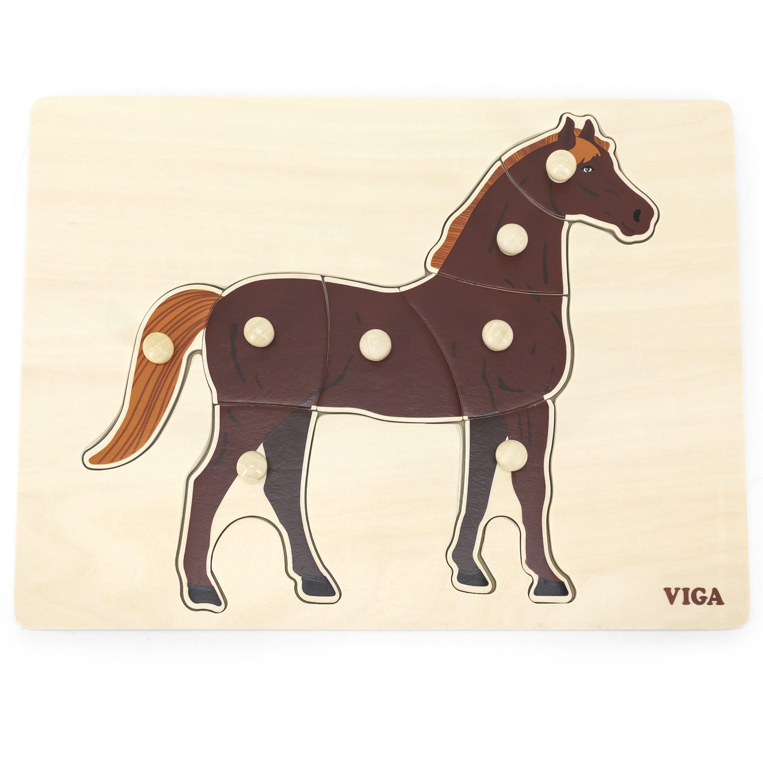 🐴 Drewniane puzzle Montessori - nauka przez zabawę!