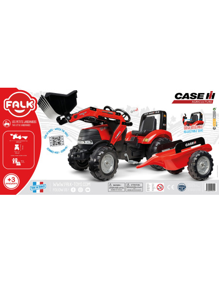 FALK Traktor na pedały Case LRX1130 z łyżką i przyczepą