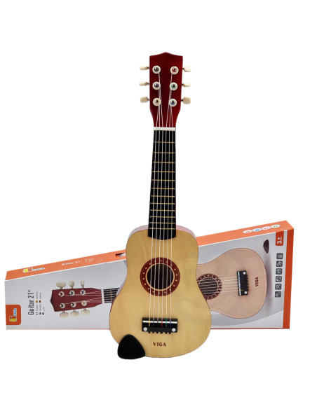 Viga Drewniana gitara dla dzieci Czerwona 21 cali 6 strun