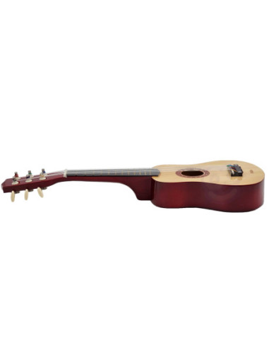 Viga Drewniana gitara dla dzieci Czerwona 21 cali 6 strun