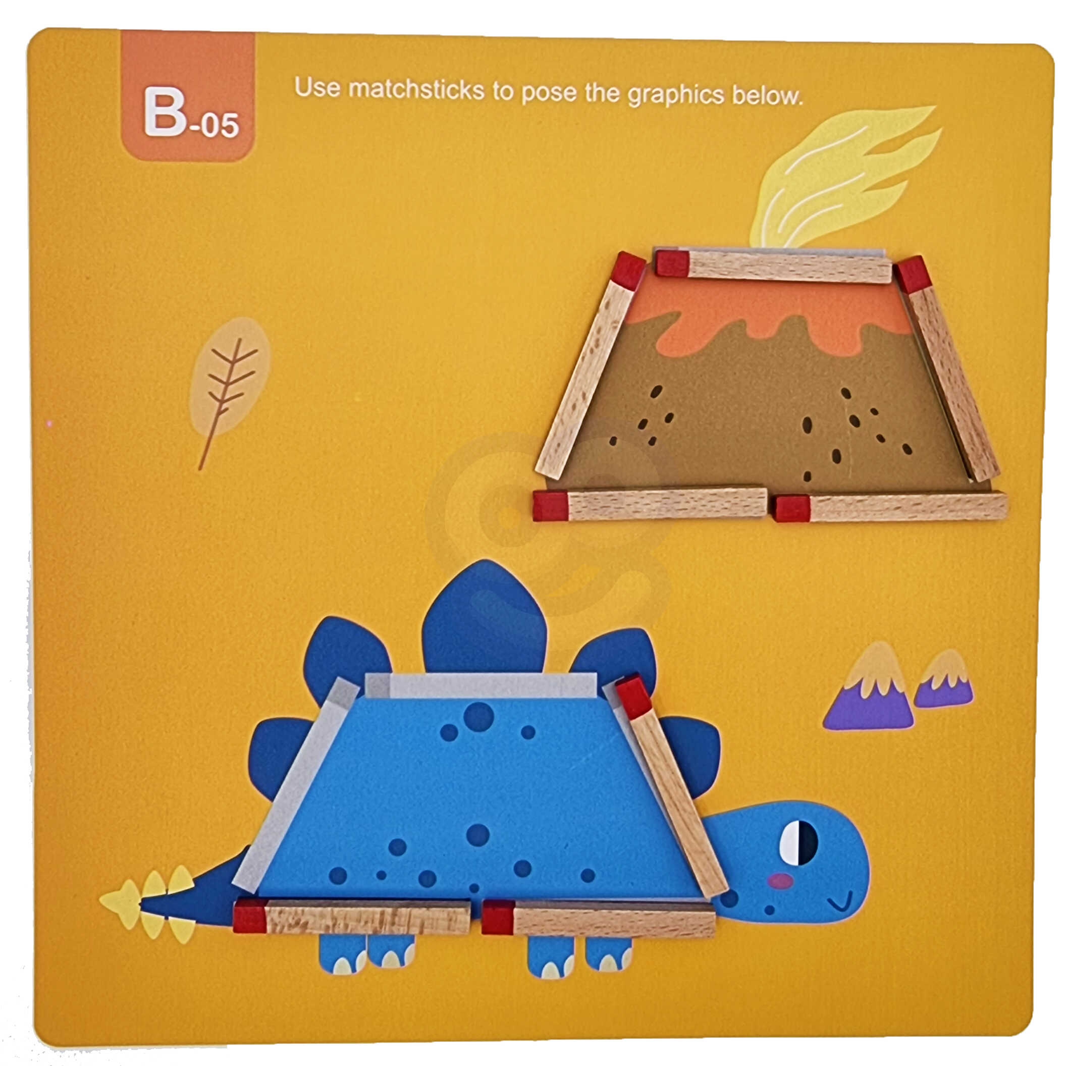 Drewniana układanka montessori gra logiczna łamigłówki zapałki magnetyczne dla dzieci 58 el.
