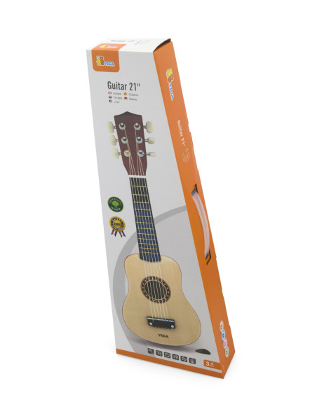 Viga Drewniana gitara dla dzieci Czerwona 21 cali 6 strun
