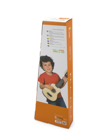 Viga Drewniana gitara dla dzieci Czerwona 21 cali 6 strun