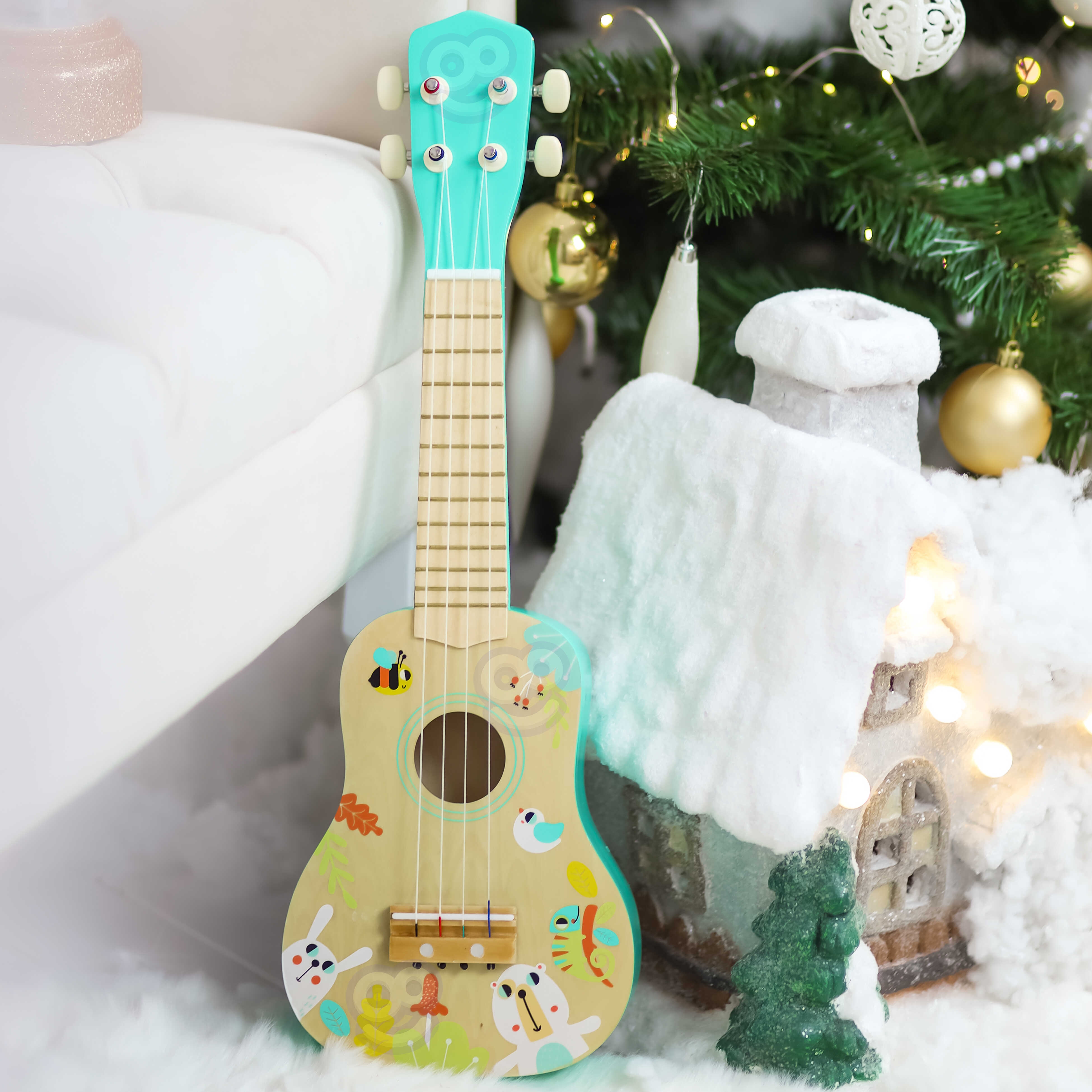 Drewniane ukulele gitara dla dzieci 3+ - 8 z 11