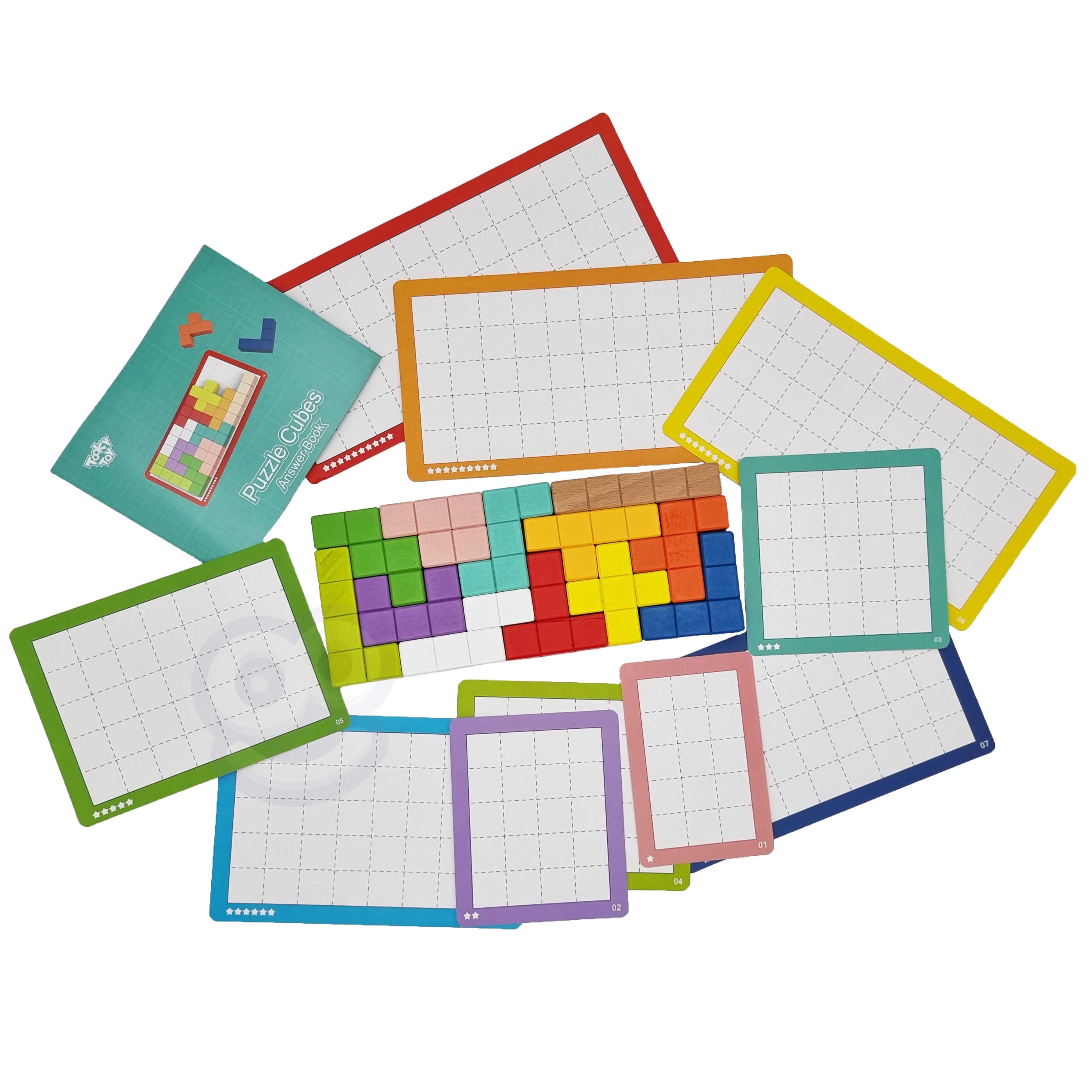 Układanka klocki tetris 10 poziomów trudności 22 el.