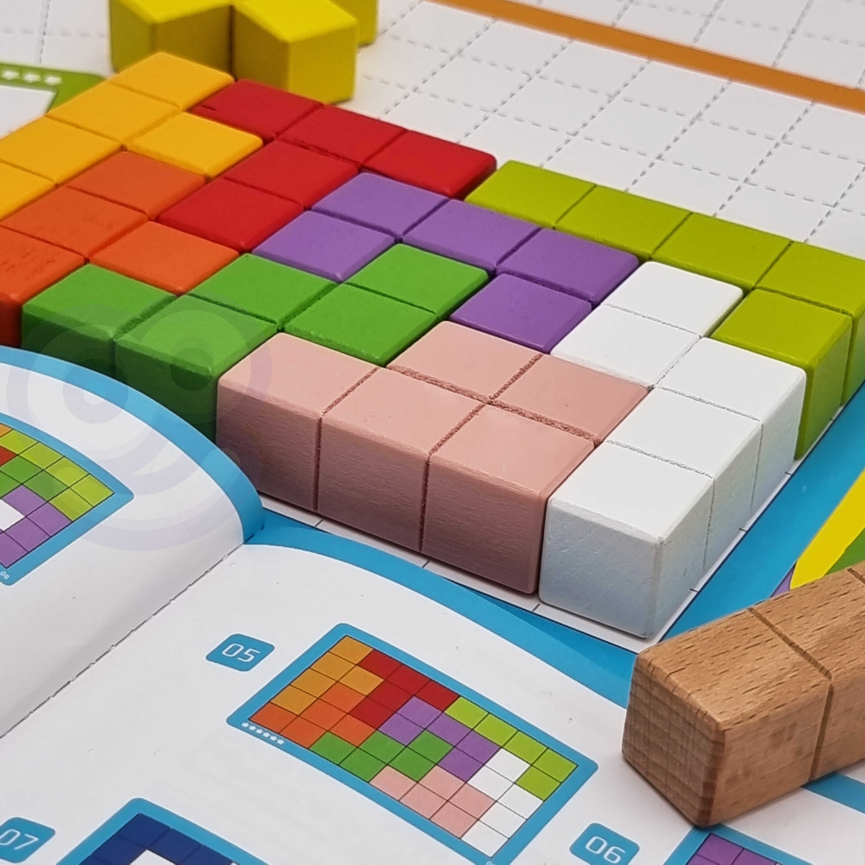 Układanka klocki tetris 10 poziomów trudności 22 el.