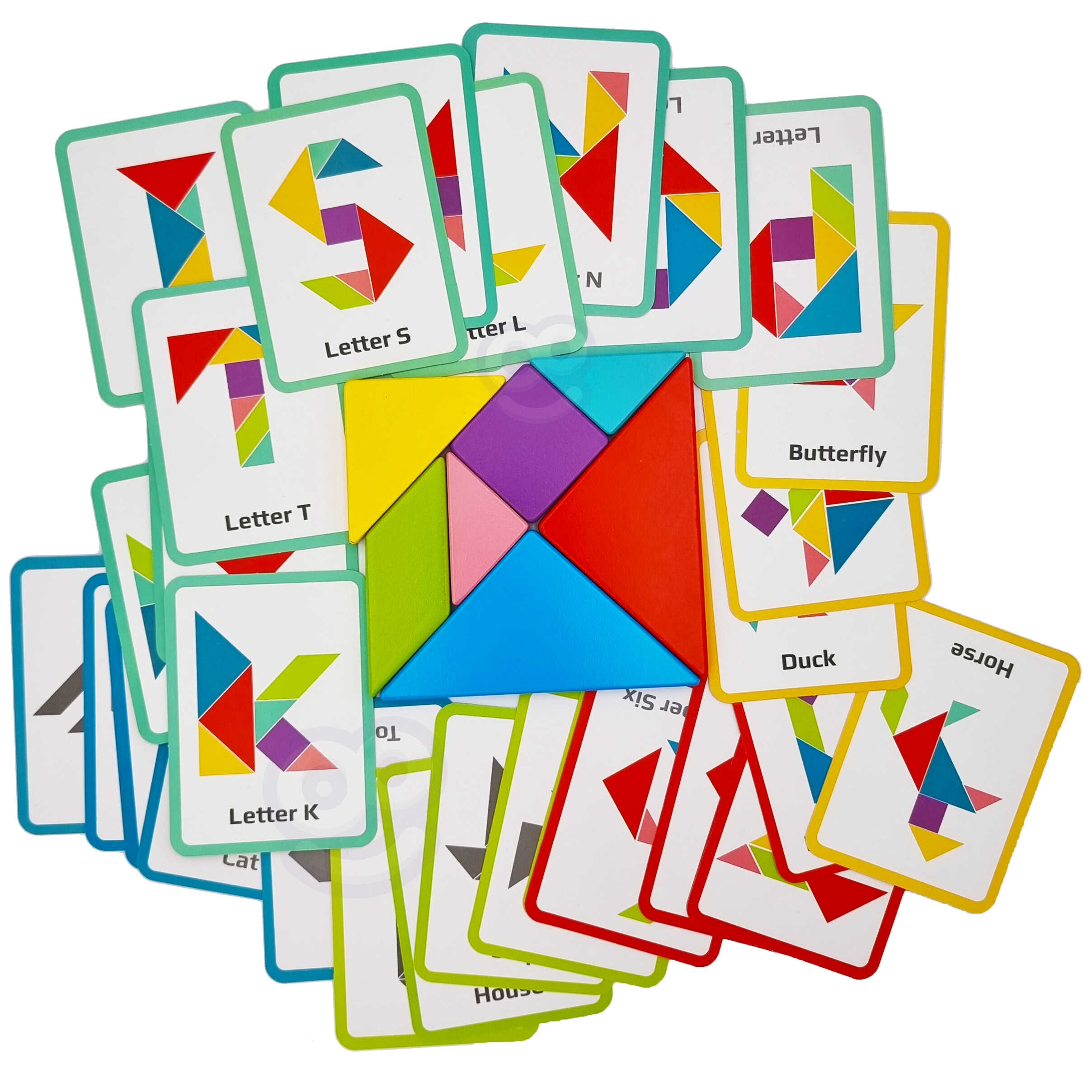 Drewniane puzzle tangram układanka