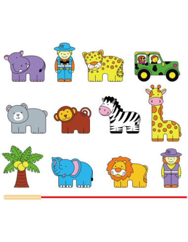 Viga Drewniana przeplatanka Klocki Zoo