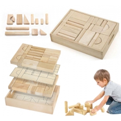 Drewniane klocki Viga Toys 46 elementy Montessori