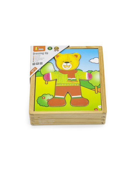 Viga Drewniane Puzzle Układanka Ubierz Misia