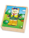 Viga Drewniane Puzzle Układanka Ubierz Misia dziewczynkę