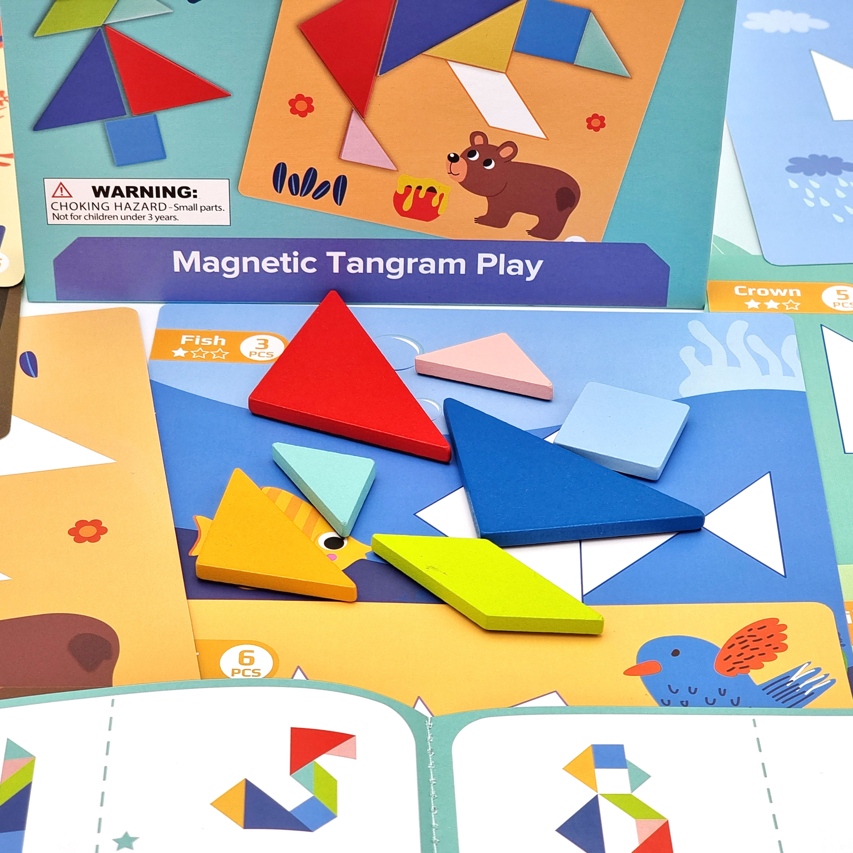Puzzle tangram układanka dla dzieci nauka kształtów figury kształty 18el.
