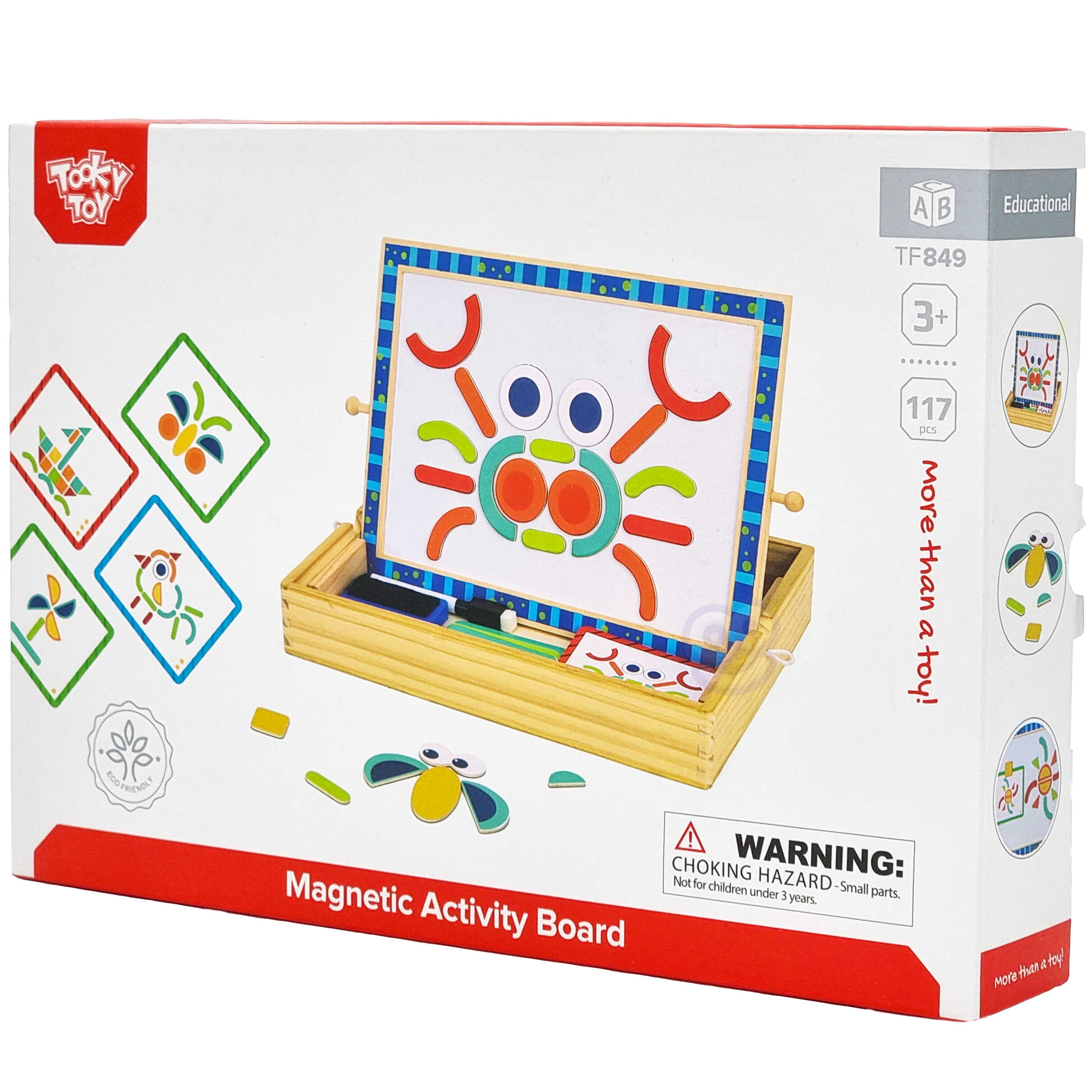 Tablica magnetyczna kredowa 2w1 układanka puzzle kształty 117 el. certyfikat fsc