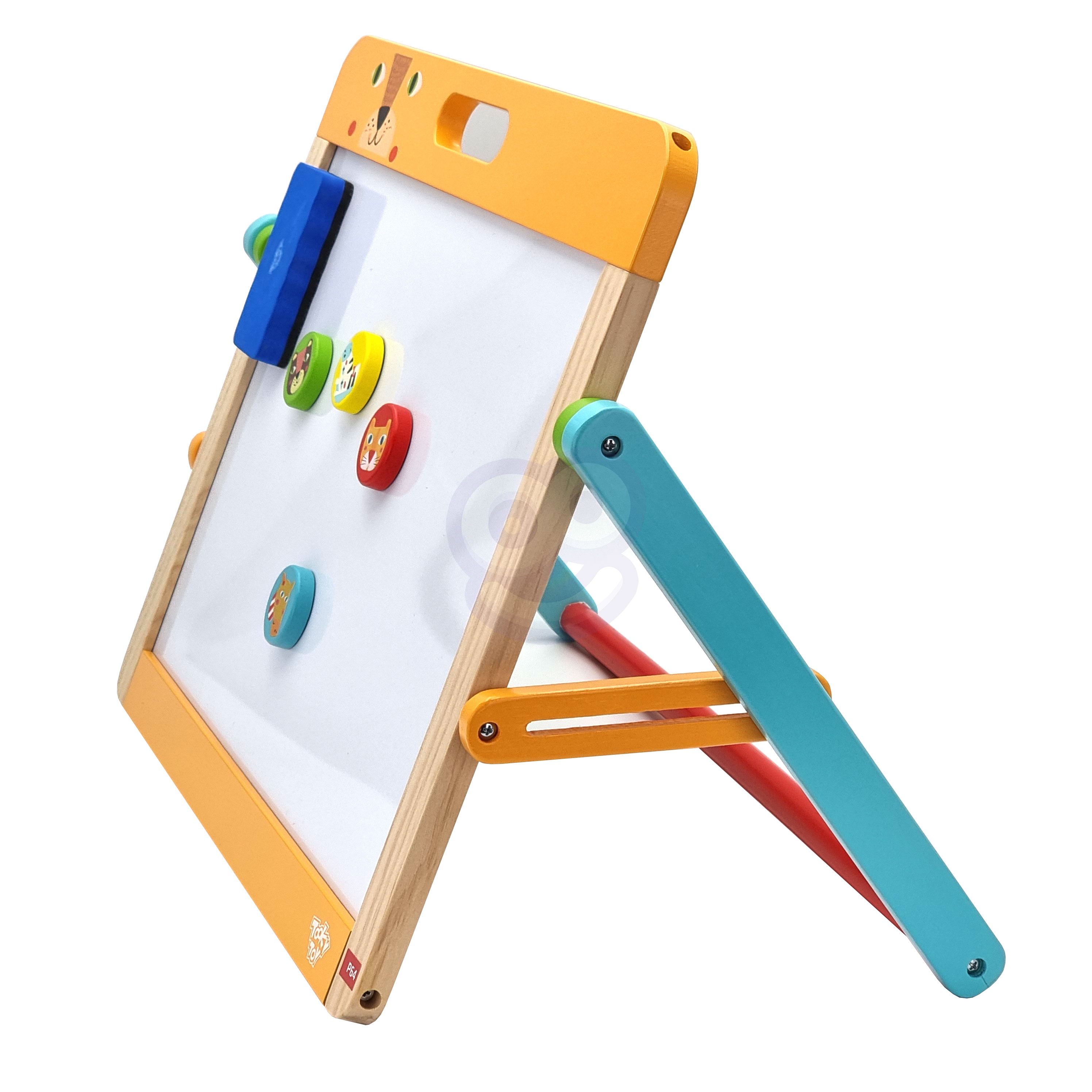 Tablica edukacyjna 2w1 magnetyczna kredowa dla dzieci magnesy gąbka 6 el.