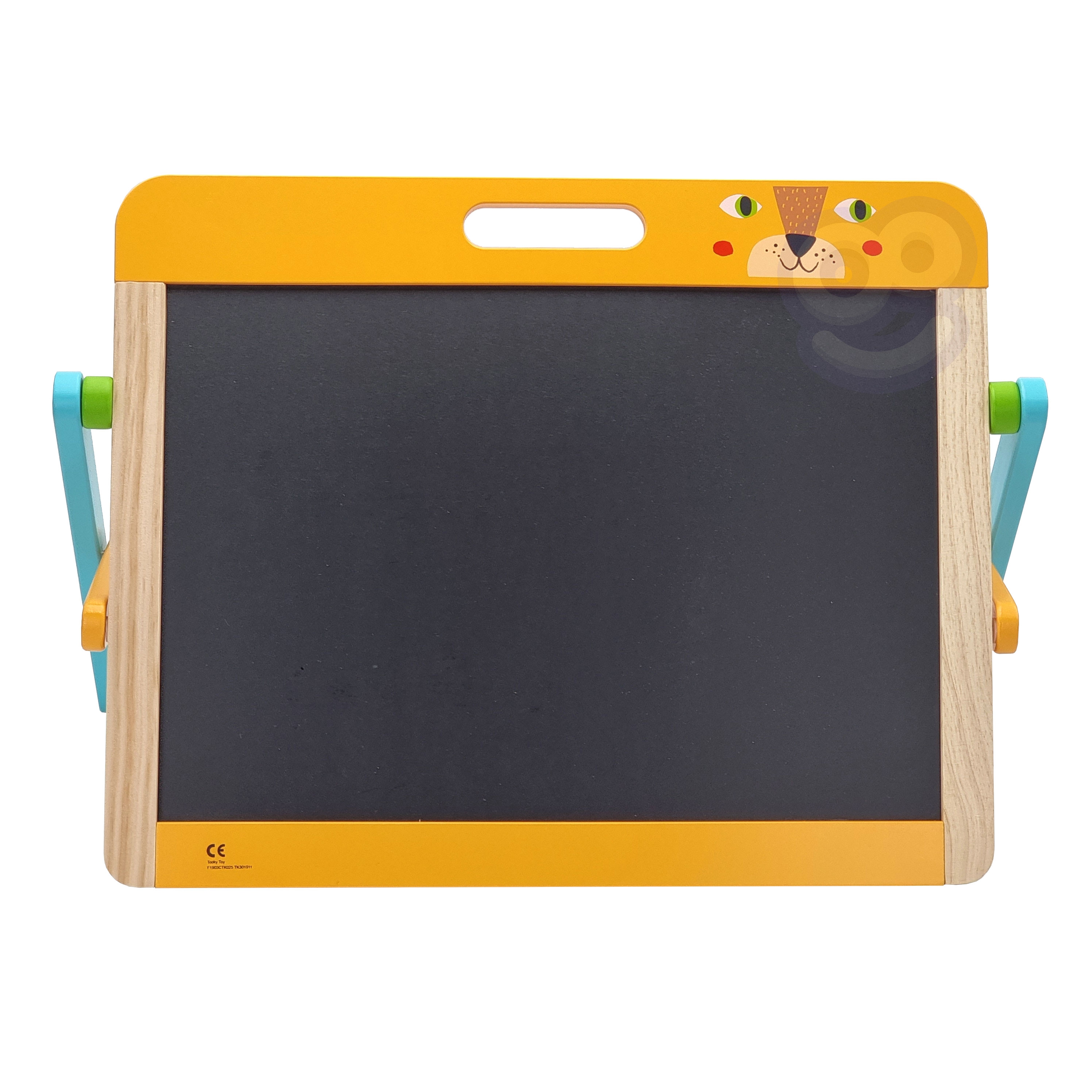 Tablica edukacyjna 2w1 magnetyczna kredowa dla dzieci magnesy gąbka 6 el.