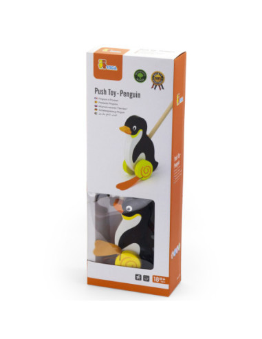 Viga Toys Drewniany Pchacz Pingwin