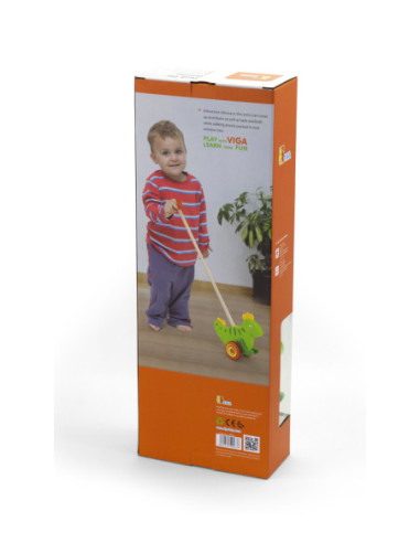 Viga Toys Drewniany Pchacz Dinozaur