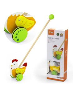 Viga Toys Drewniany Pchacz Kogucik 2