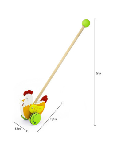 Viga Toys Drewniany Pchacz Kogucik