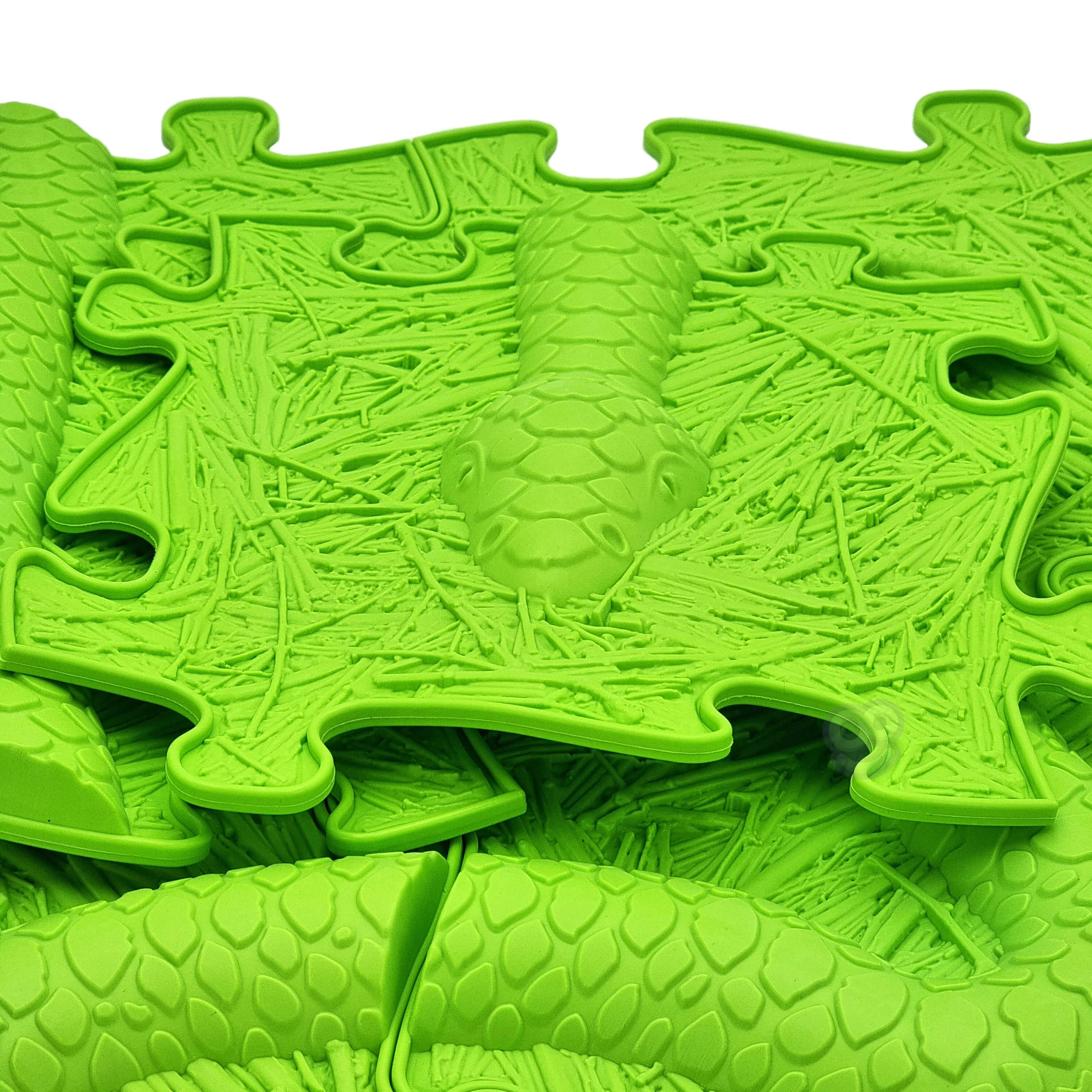 Mata sensoryczna ortopedyczna puzzle wąż zielony 6 el.