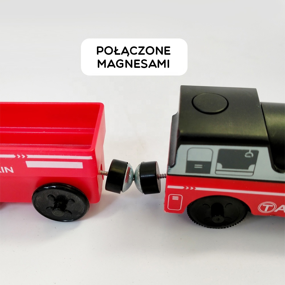 Lokomotywa elektryczna pociąg wagony na magnes
