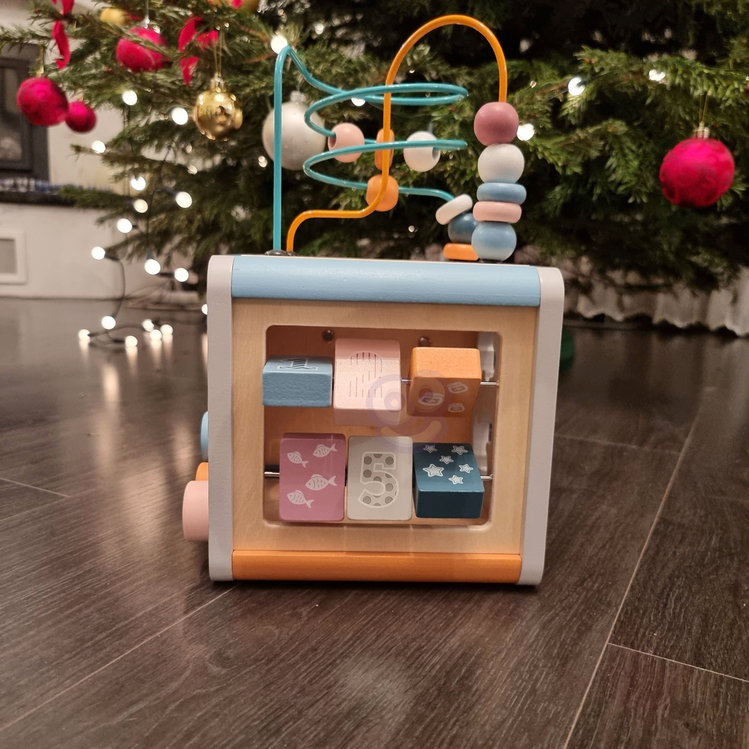 Polarb activity box drewniane edukacyjne centrum gier 5w1 kostka