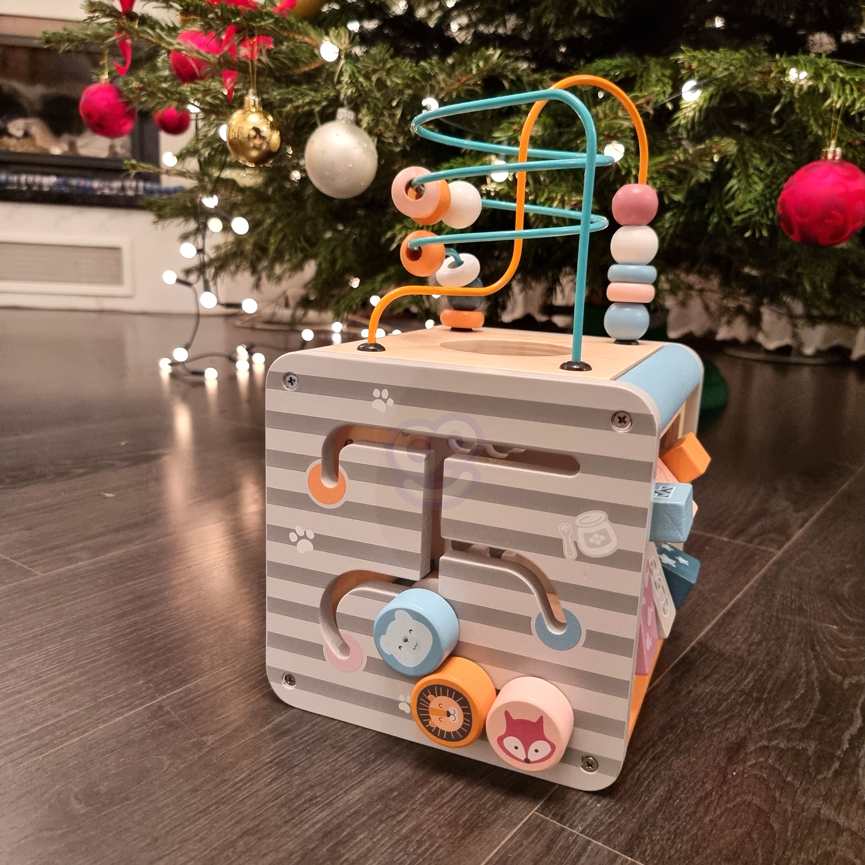 Polarb activity box drewniane edukacyjne centrum gier 5w1 kostka