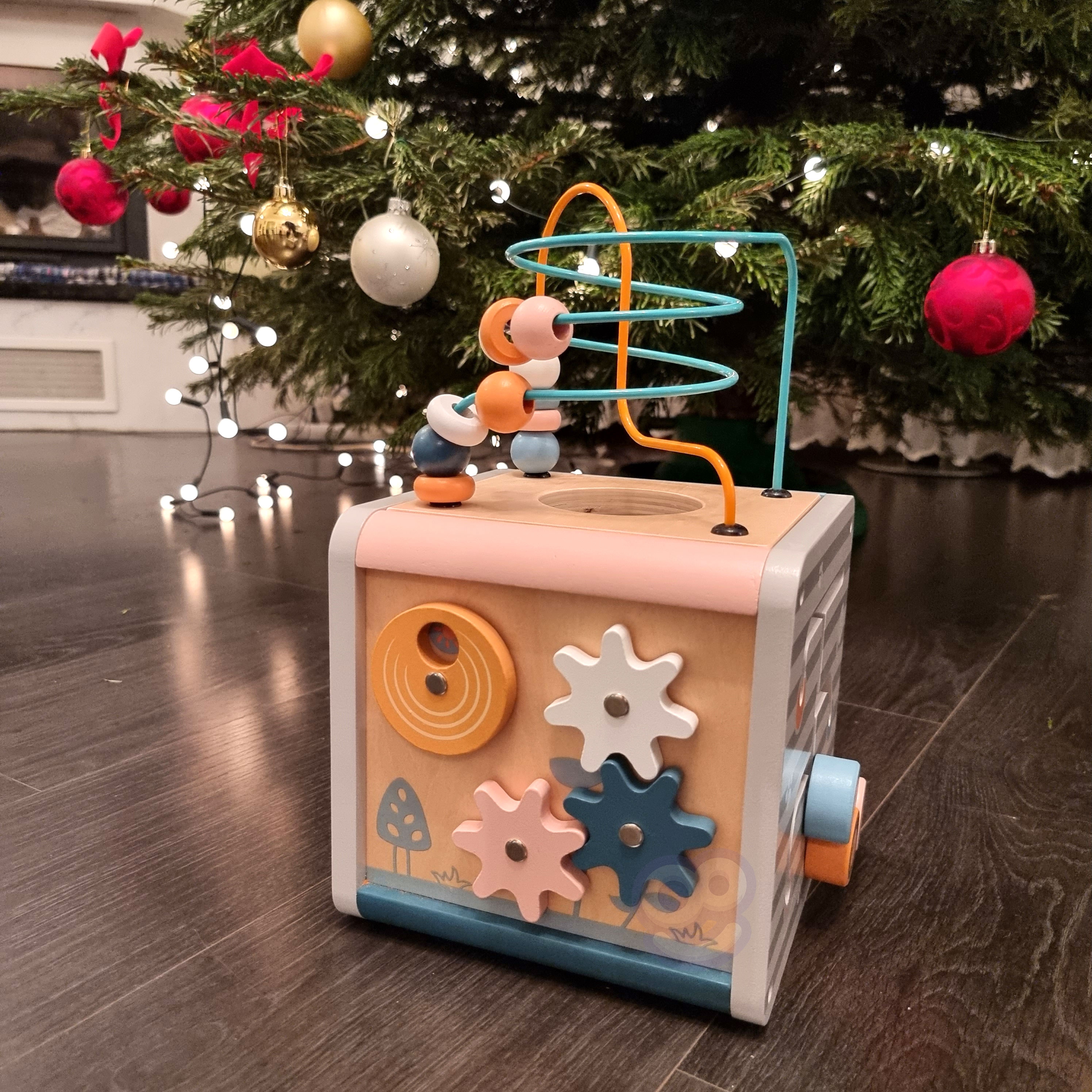 Polarb activity box drewniane edukacyjne centrum gier 5w1 kostka