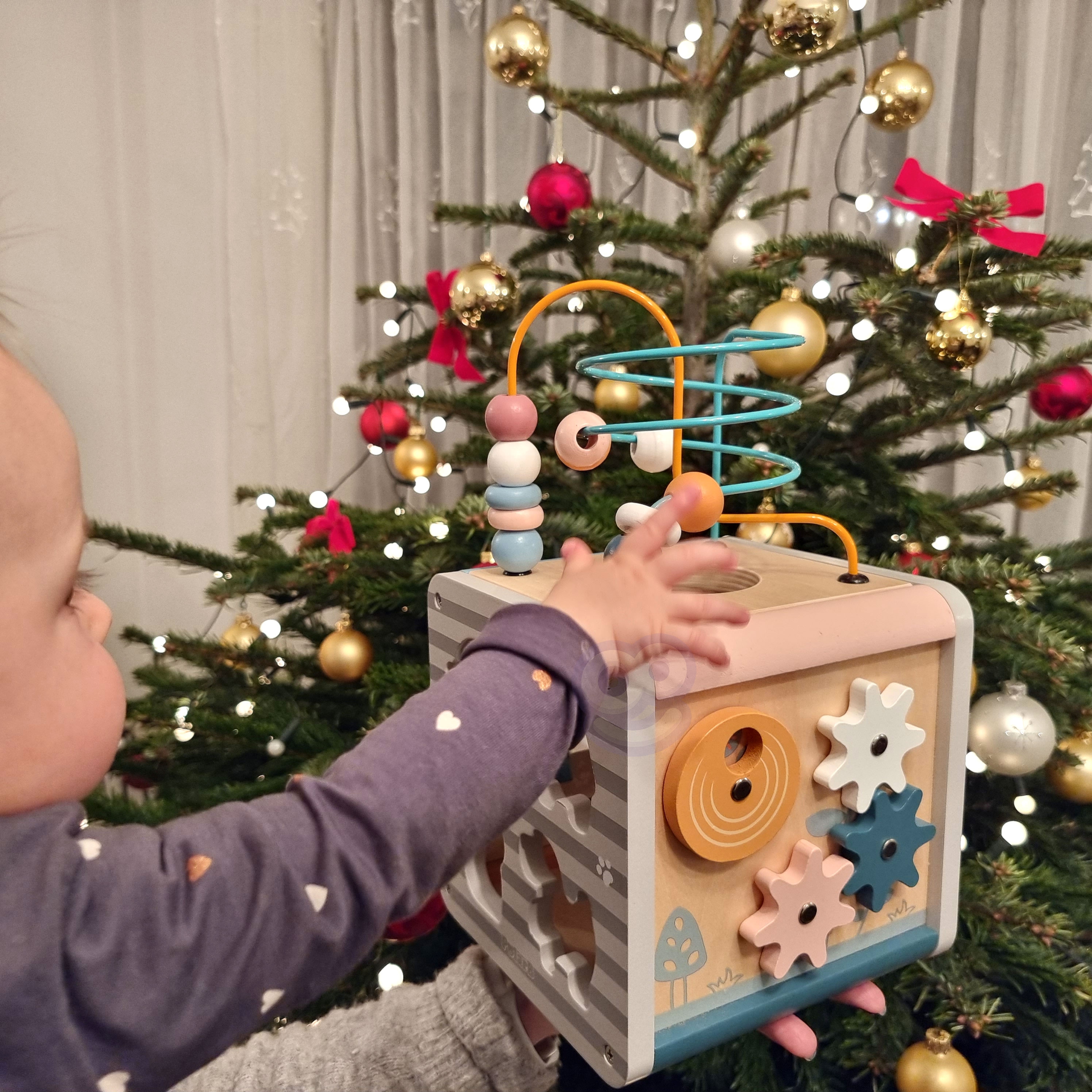 Polarb activity box drewniane edukacyjne centrum gier 5w1 kostka