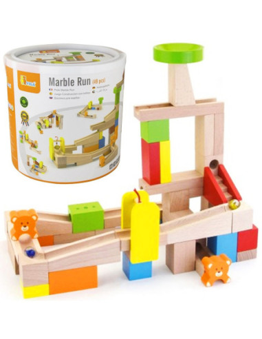 Viga Drewniany Tor na kulki Kulodron 49 elementów