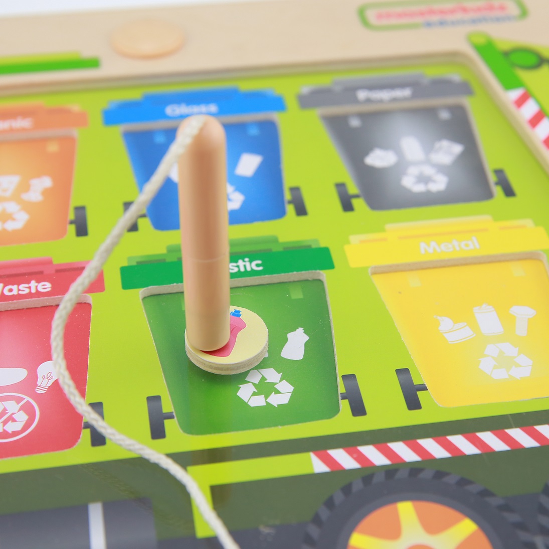 Tablica magnetyczna segregowanie odpadów ciężarówka do recyklingu montessori