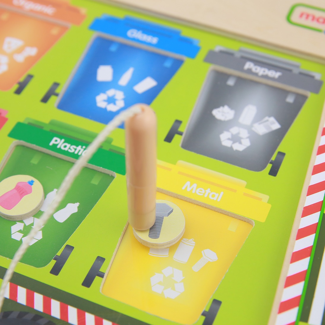 Tablica magnetyczna segregowanie odpadów ciężarówka do recyklingu montessori