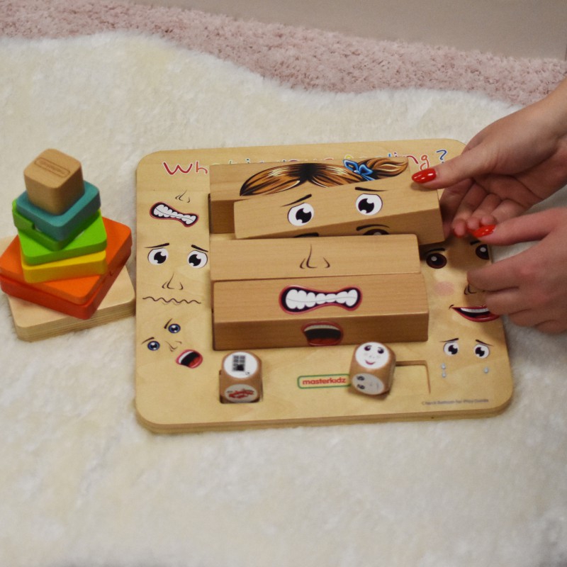 Nauka emocji gra drewniana montessori