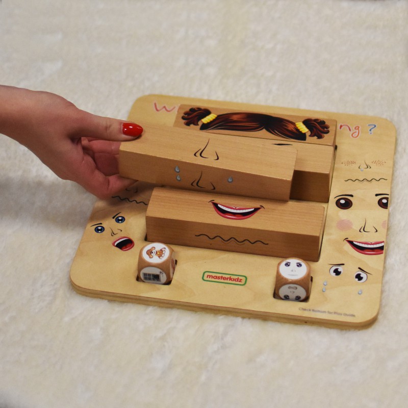 Nauka emocji gra drewniana montessori