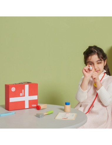 Viga Drewniany zestaw małego lekarza w walizce