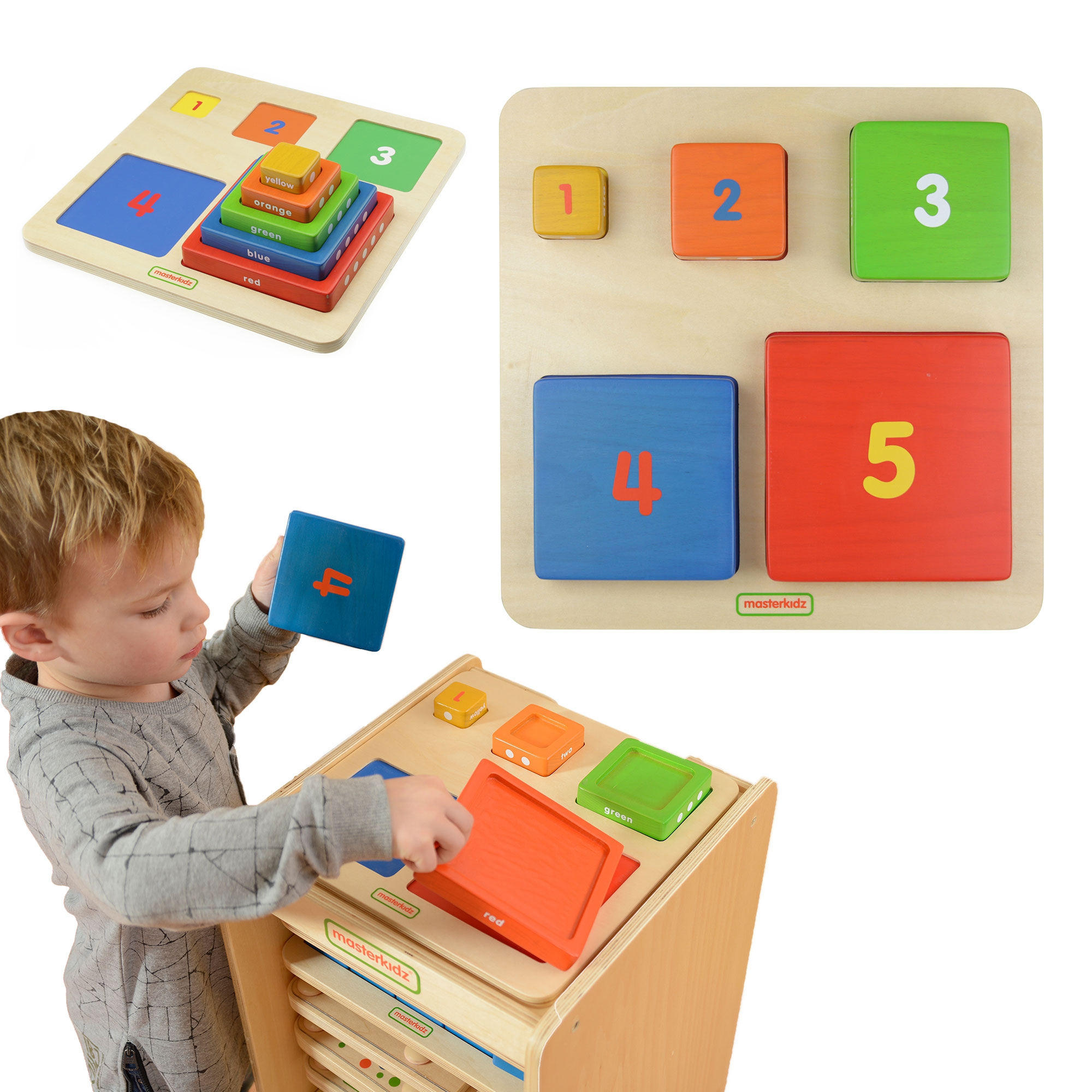 Piramidka drewniana edukacyjna liczenie kolory montessori
