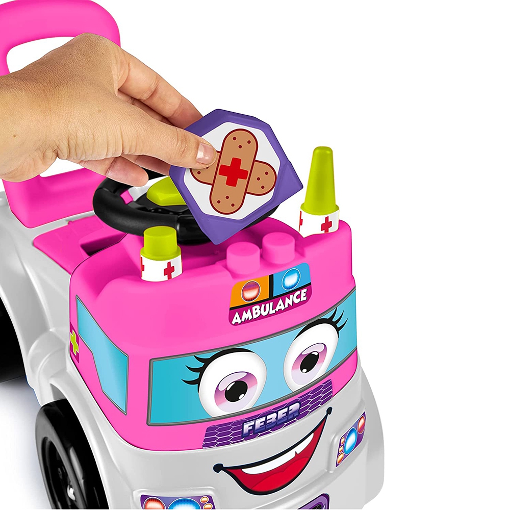 Jeździk 3w1 ambulans + 10 klocków z medycznym motywem