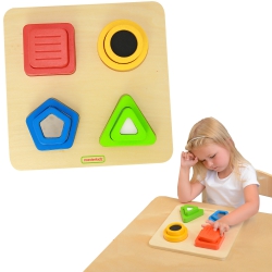 MASTERKIDZ Drewniany Sorter Kształtów Materiałów Faktury Powierzchni Montessori