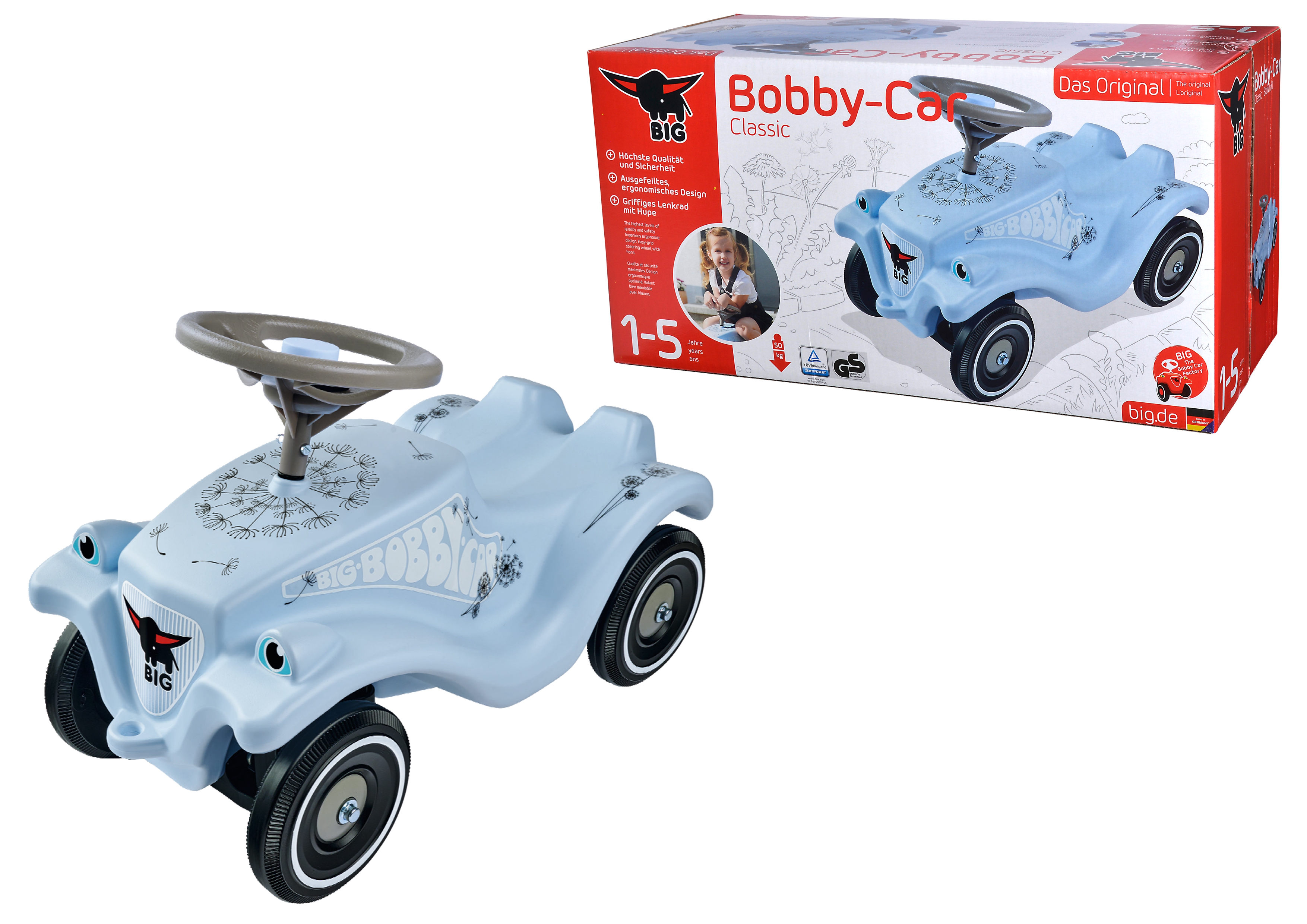 Jeździk bobby car classic z klaksonem niebieski