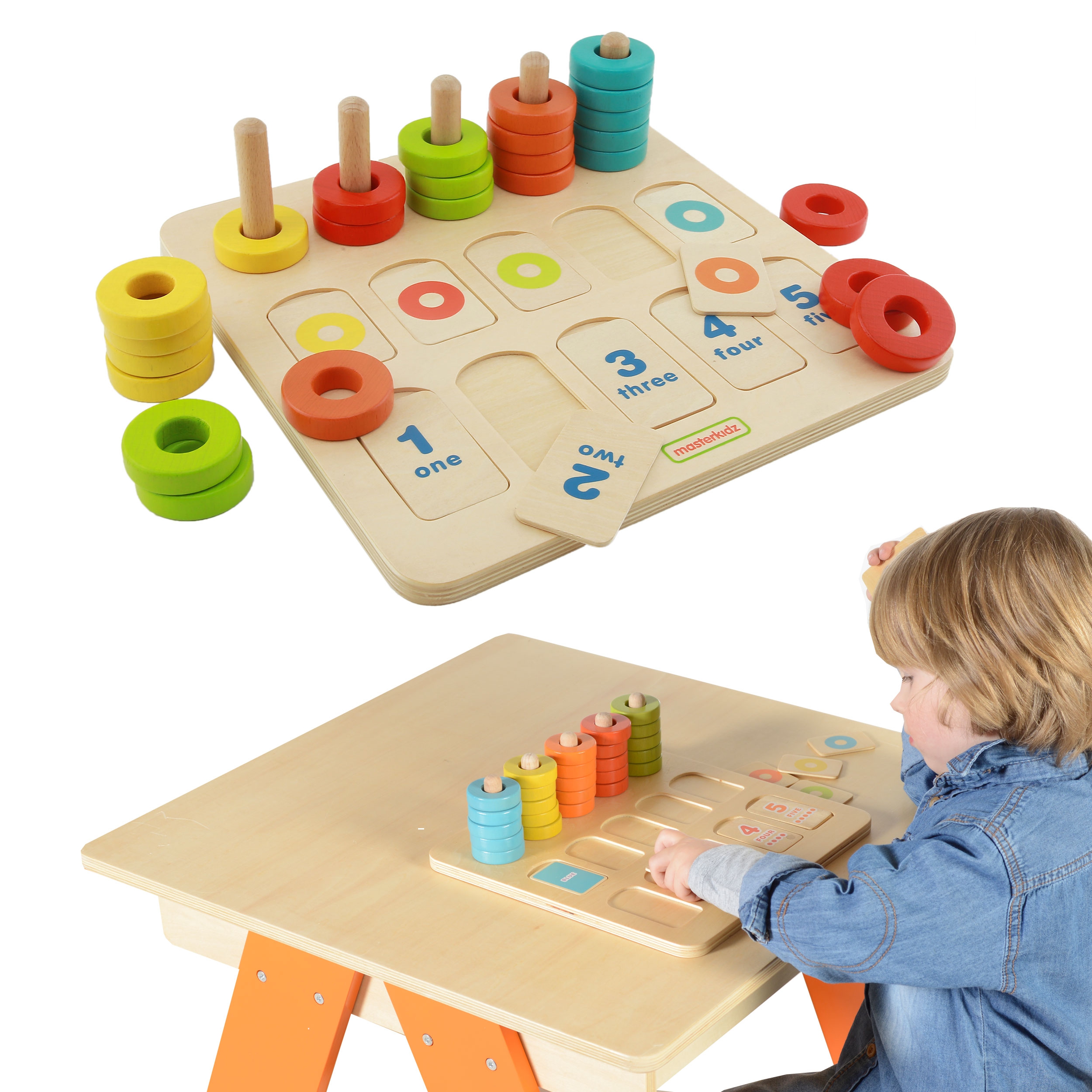 Nauka kolorów i liczenia edukacyjna tabliczka montessori