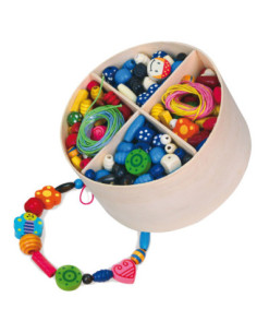 VIGA Wooden Bead Stringing Set 608 Pieces Box