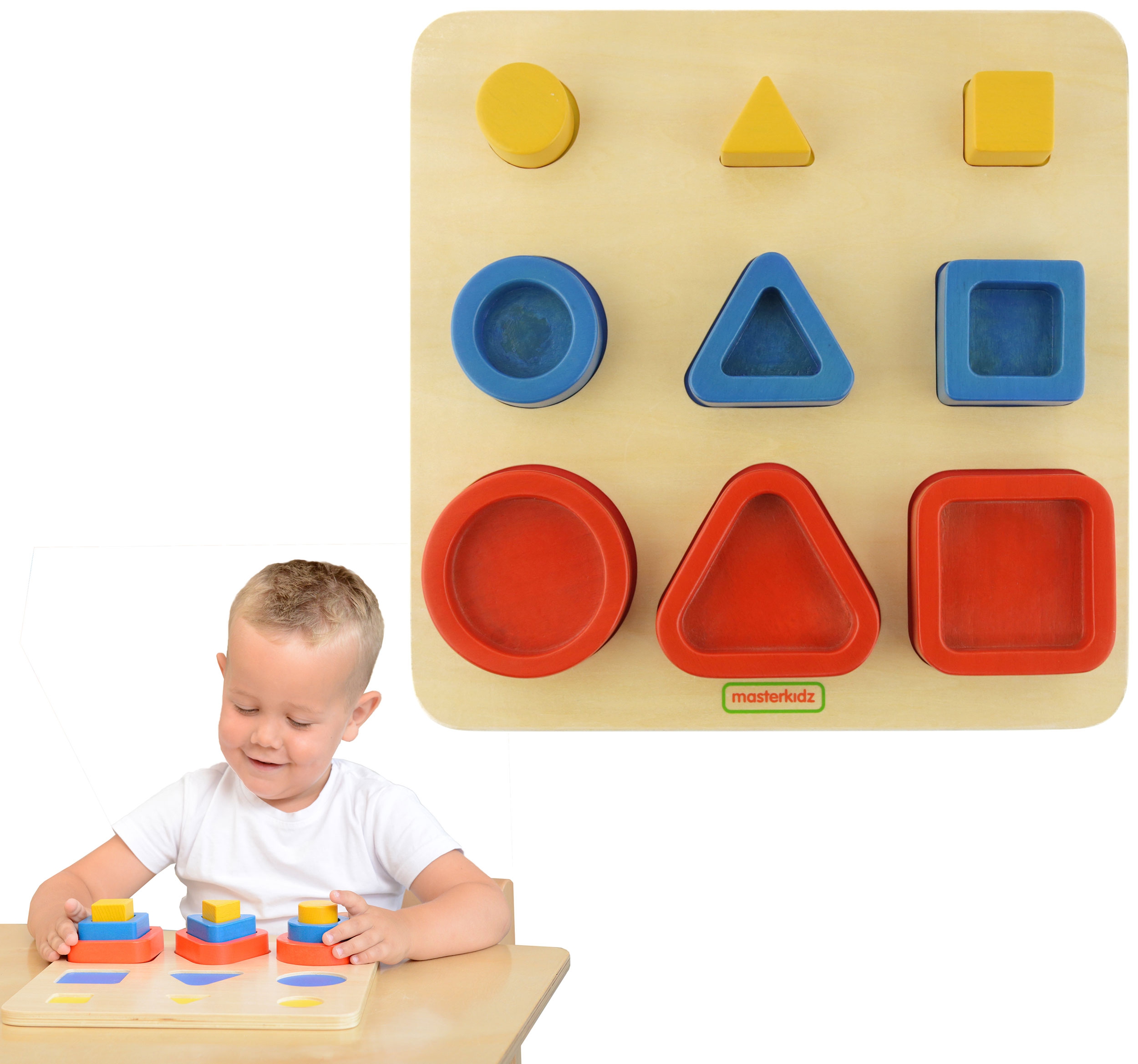 Sorter kształtów klocki geometryczne montessori