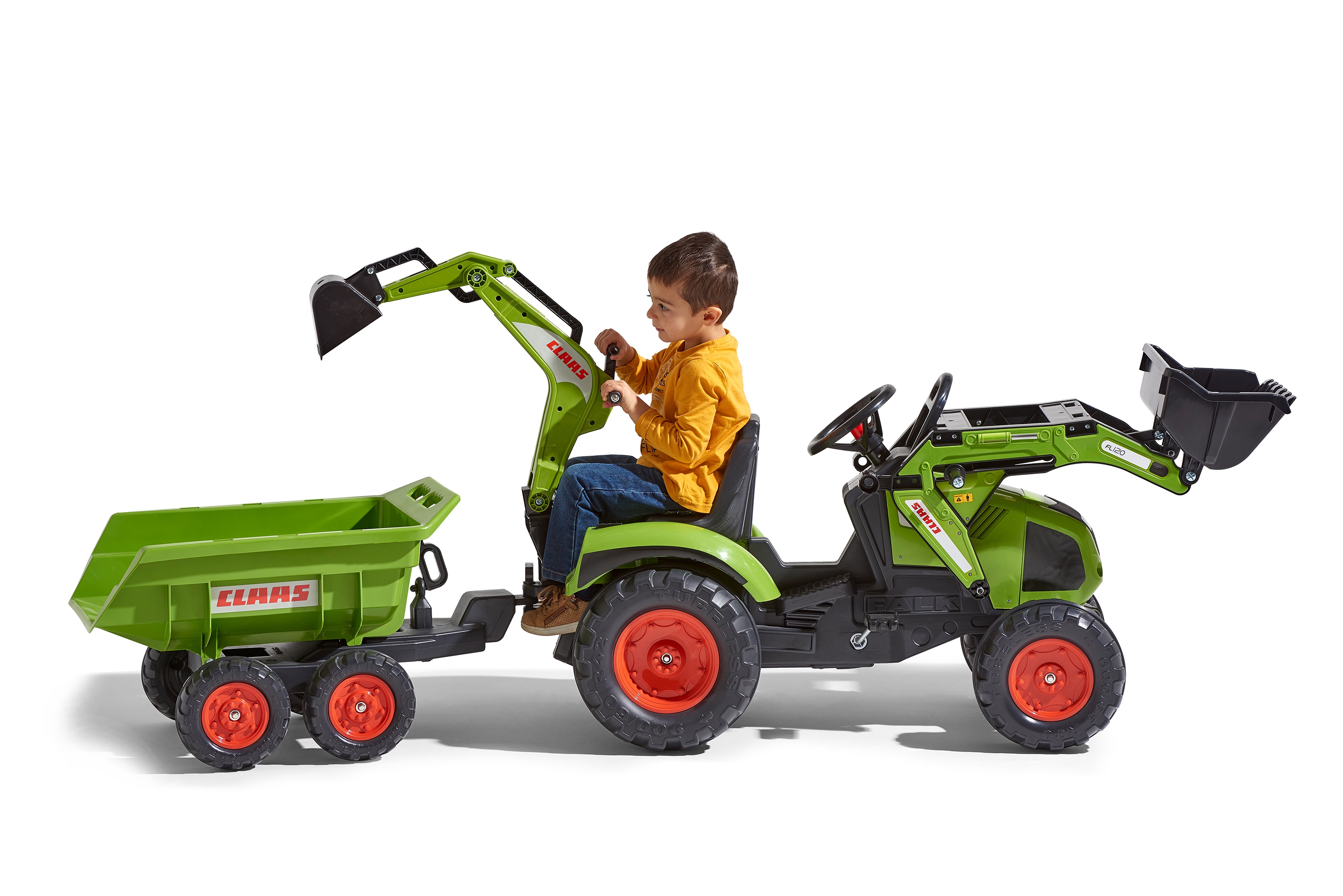 Traktor claas na pedały z przyczepą, łyżką i spychaczem od 3 lat