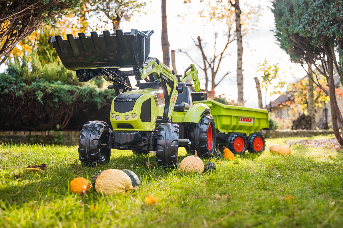 Traktor claas na pedały z przyczepą, łyżką i spychaczem od 3 lat