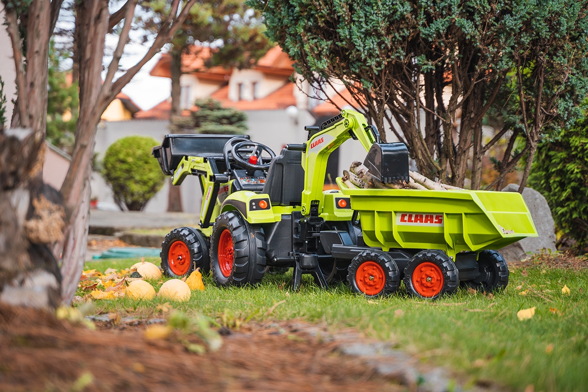 Traktor claas na pedały z przyczepą, łyżką i spychaczem od 3 lat