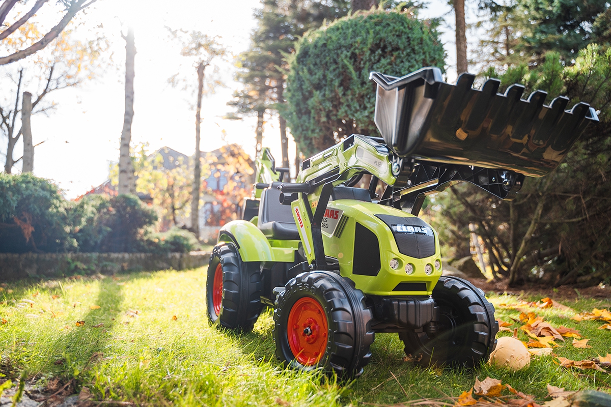 Traktor claas na pedały z przyczepą, łyżką i spychaczem od 3 lat