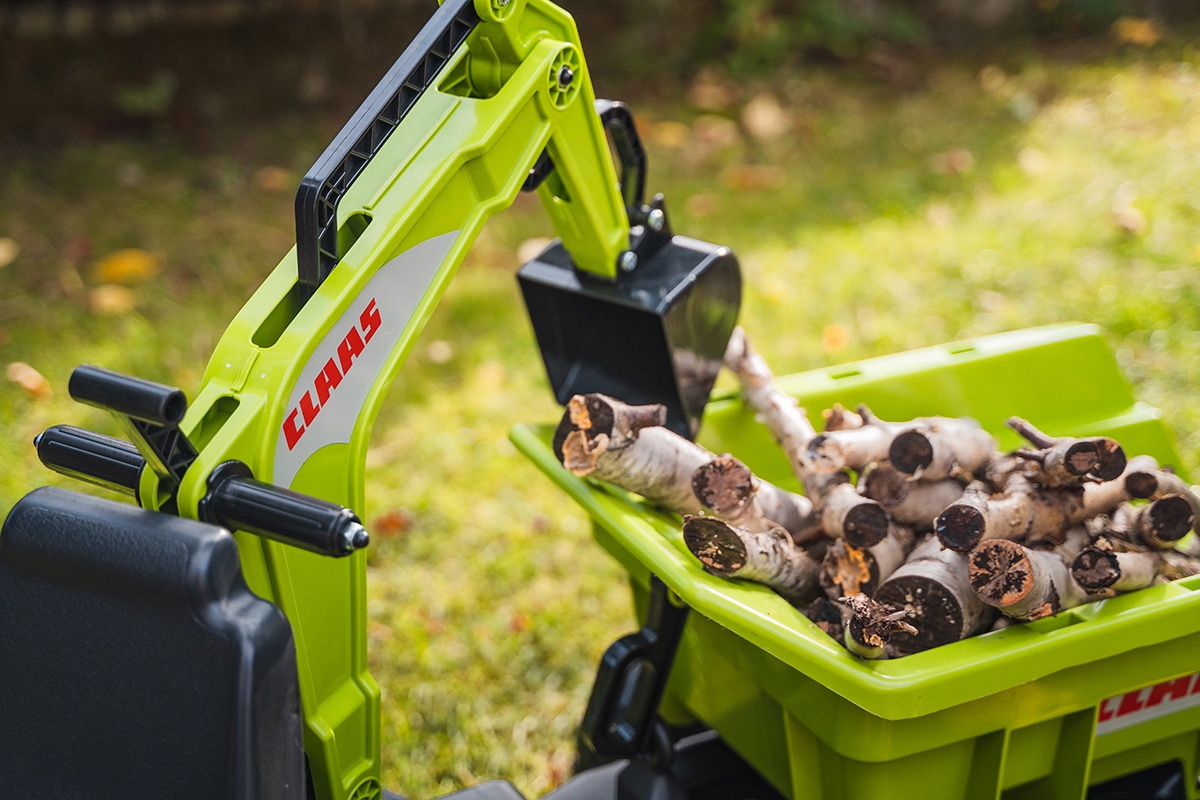 Traktor claas na pedały z przyczepą, łyżką i spychaczem od 3 lat